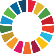 En ring av flera färger som är en symbol för FN:s globala mål